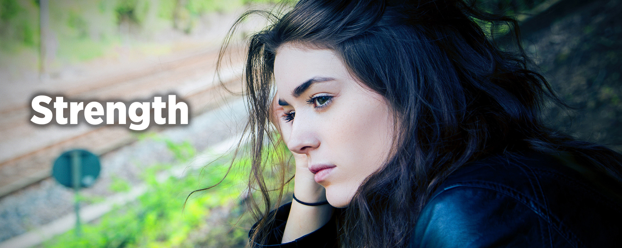 Woman looking pensive and reflective